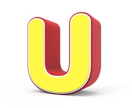 Yellow letter U Stock Illustration