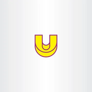 Yellow letter u vector icon element sign Stock Illustration