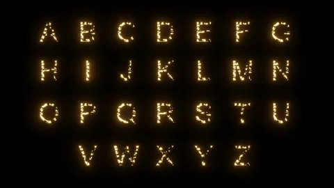 Yellow letters twinkle on a black background Stock Footage 152458672