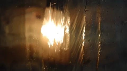 Yellow light and water flow Stock-Footage 228891311