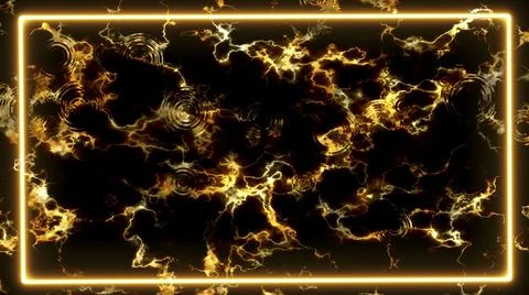 Yellow light border and rain drop and wave effect on floor Stock Illustration