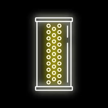Yellow light bubbles flowing in a neon tube Stock Illustration