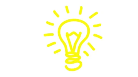 Yellow light bulb drawn white Stock Footage 248306117