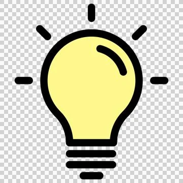 Yellow light bulb icon representing inspiration. Idea, invention concept Stock Illustration