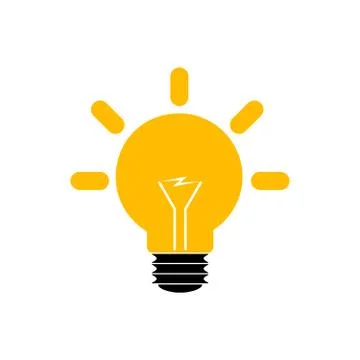 Yellow light bulb icon. Vector illustration. Stock Illustration