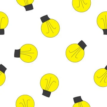 Yellow Light Bulb Seamless Pattern Background Illustration 스톡 일러스트