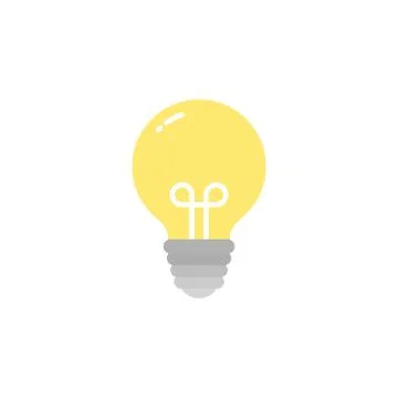 Yellow light bulb vector icon Stock Illustration