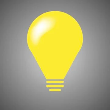 Yellow light bulb - vector illustration. Stock Illustration