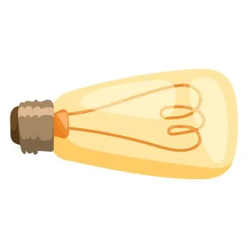 Yellow light bulb vector illustration isolated electricity lightbulb lamp power Stock Illustration