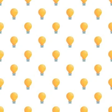 Yellow light bulbs creating seamless pattern background Stock Illustration