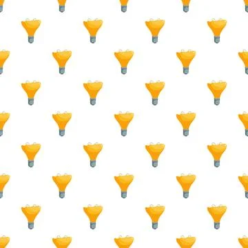 Yellow light bulbs seamless pattern for ideas Stock Illustration