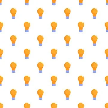 Yellow light bulbs seamless pattern representing ideas and innovation Stock Illustration