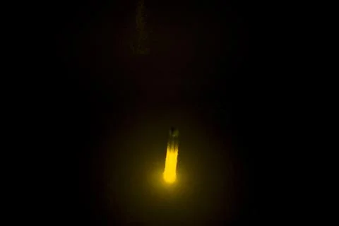 Yellow light in the dark, Abstract background and texture for design. Stock Photos