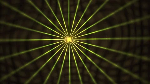 Yellow light rays emanating from a central point on a dark background. Stock Footage 336259981