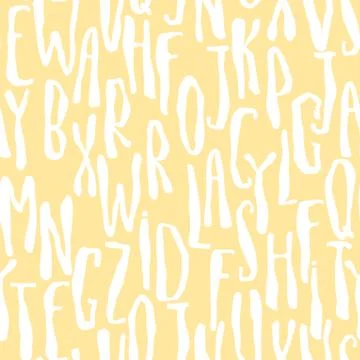 Yellow light seamless pattern with abc or alphabet. Stock Illustration