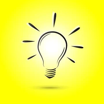 Yellow lightbulb background Stock Illustration
