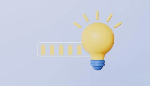 Yellow lightbulb, Creativity for business idea, idea loading concept Stock Illustration
