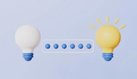 Yellow lightbulb, Creativity for business idea, idea loading concept Stock Illustration
