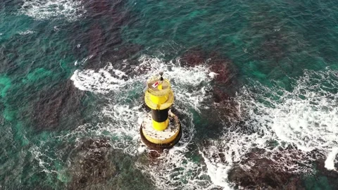 Yellow lighthouse Stock Footage 135280274