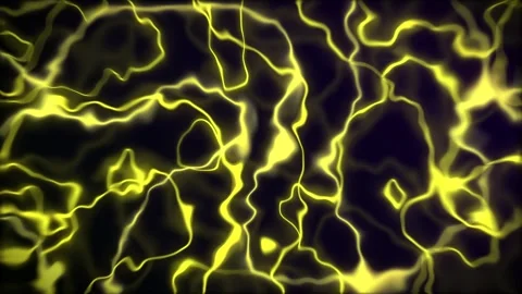 Yellow lightning on black background. 스톡 동영상 332051446