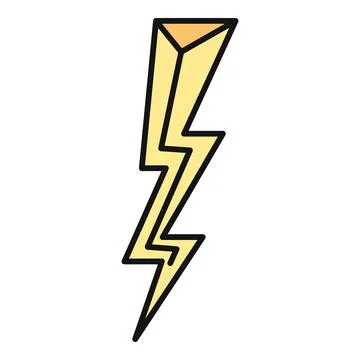 Yellow lightning bolt icon representing energy and power Stock Illustration