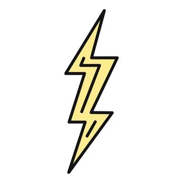 Yellow lightning bolt icon representing energy and power Stock Illustration