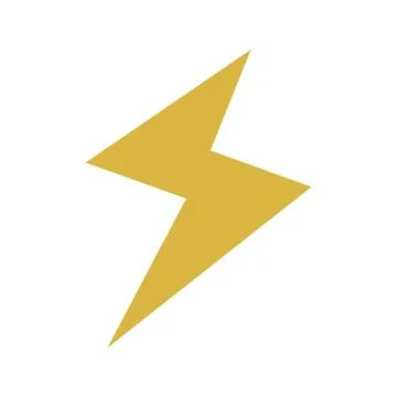 Yellow Lightning Bolt Icon Shape Stock Illustration