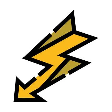 Yellow lightning bolt icon symbolizing electric energy Illustrazione stock
