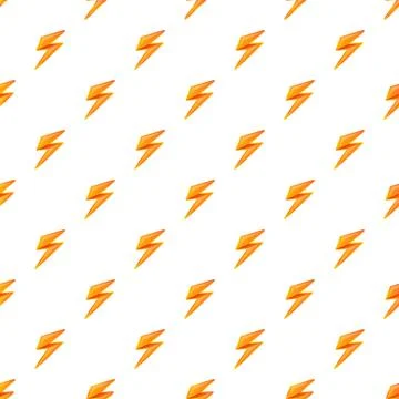 Yellow lightning bolt seamless pattern for energy Stock Illustration
