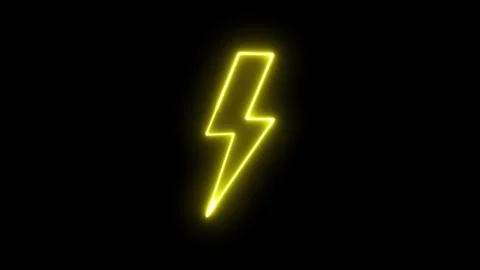 Yellow lightning bolt shape animation on black background Vídeos de archivo 346490498