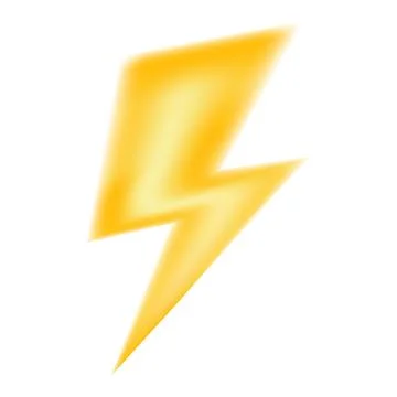 Yellow lightning bolt striking from sky symbolizing power Stock Illustration