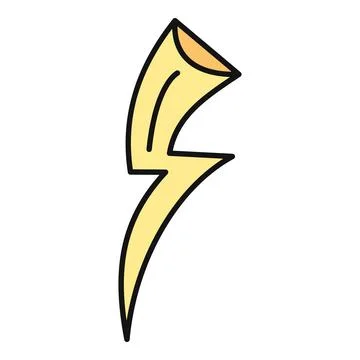 Yellow lightning bolt symbol representing power and energy Stock Illustration