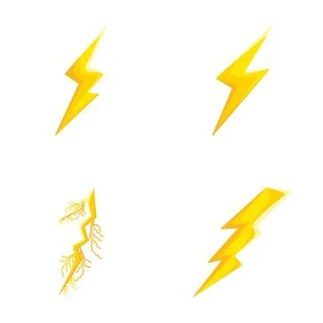 Yellow lightning bolt symbols representing electrical power Stock Illustration