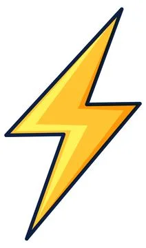 Yellow Lightning Bolt Vector Icon on White Background Stock Illustration
