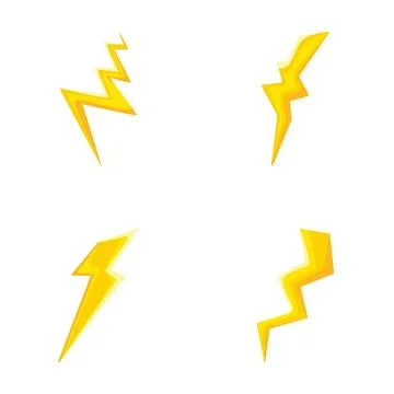 Yellow lightning bolt vector icons showing electric power Stock-Illustration