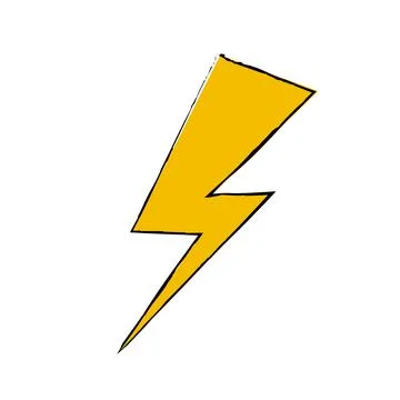 Yellow lightning icon. Electrical danger and voltage symbol Stock Illustration