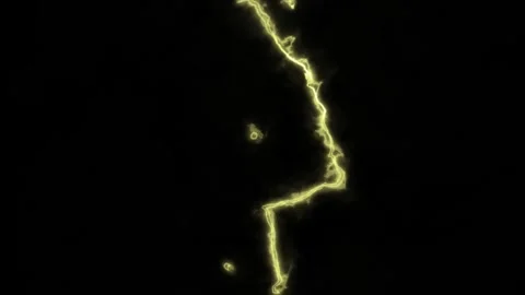 Yellow Lightning Thunder Bolt Energy 4K Seamless Loop Overlay Stock Footage 336171270