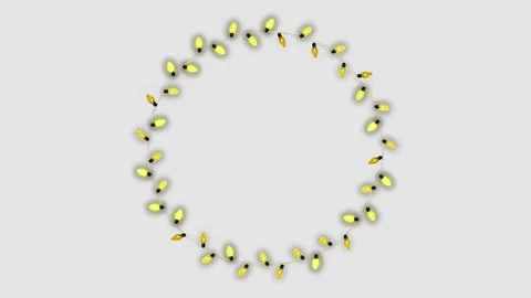 Yellow Lights Circle Overlay Frame Stock Footage 348025062