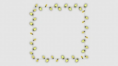Yellow Lights Square Overlay Frame Stock Footage 348025170