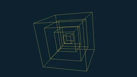 Yellow line 3d cube design with unknown purpose Stockbeeldmateriaal 279589573