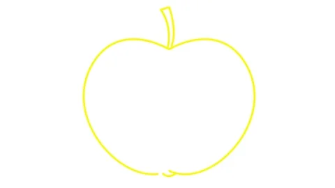Yellow line apple white Stock Footage 281555205