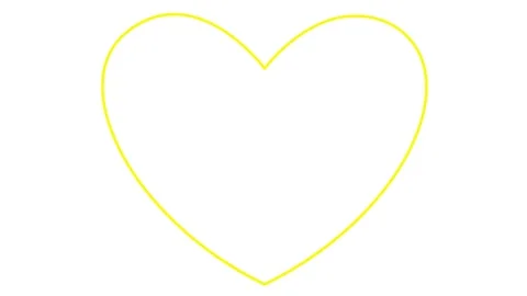 Yellow line beating heart white Stock Footage 255368775