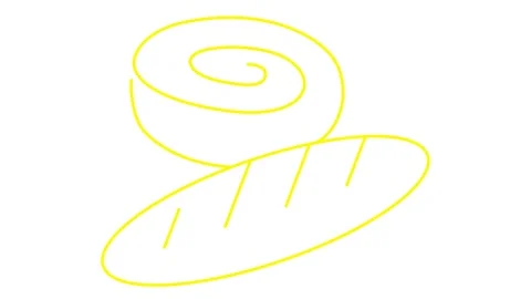 Yellow line bread and roll white Stock Footage 276410152