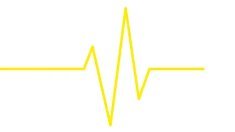 Yellow line cardiogram white Stock Footage 237218624