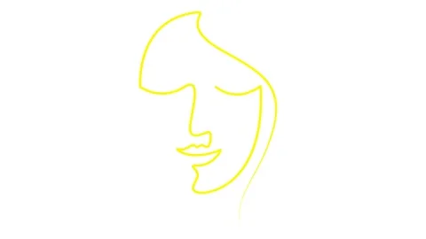 Yellow line face white Stock Footage 259990784