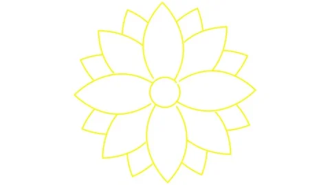 Yellow line flower white Stock Footage 270377448