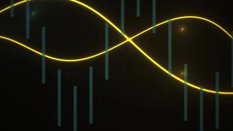 Yellow line graph on black background. Stock Footage 340043023