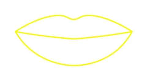 Yellow line lips white Stock Footage 256796015