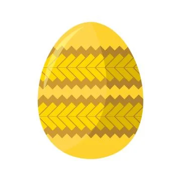 Yellow Line Pattern Easter Egg Illustration Stock Illustration