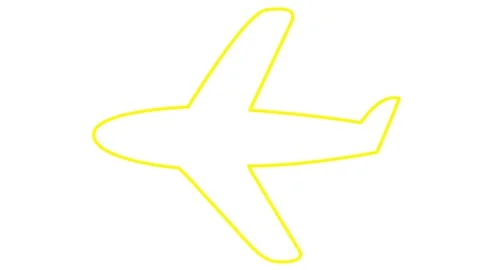 Yellow line plane white Stock Footage 264566399